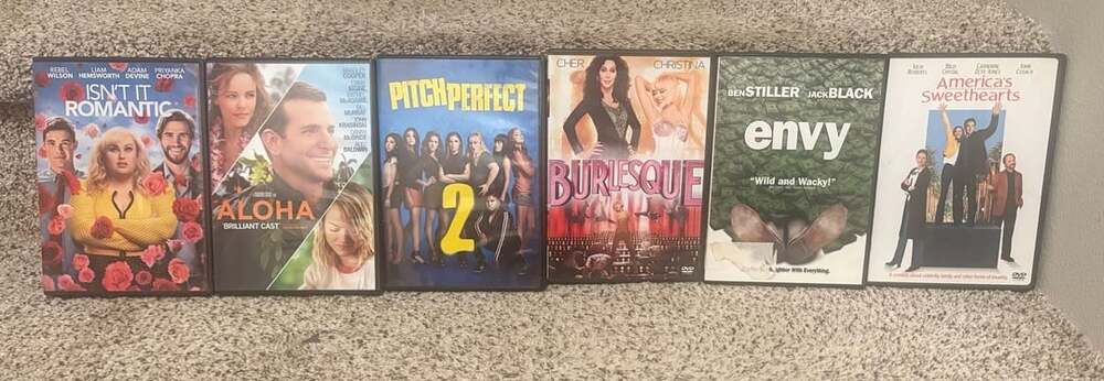 6 DVD Movie Lot PG-13 Julia Roberts Cher Rebel Wilson Ben Stiller Lot 2001-2019